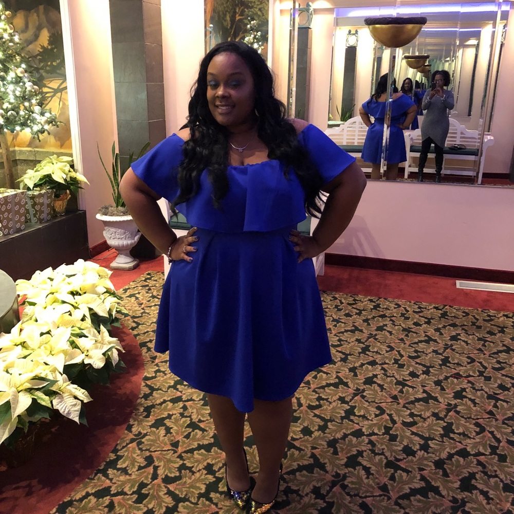 SOLDRoyal Blue Off Shoulder Dress💙